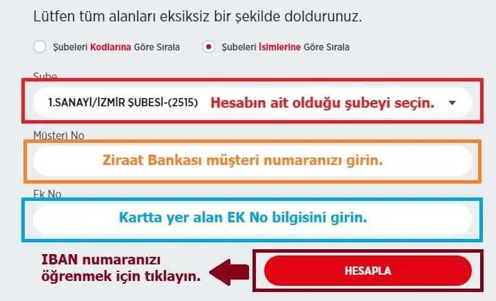 ziraat bankasi form alani