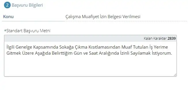 edevlet calisma izni basvuru metni