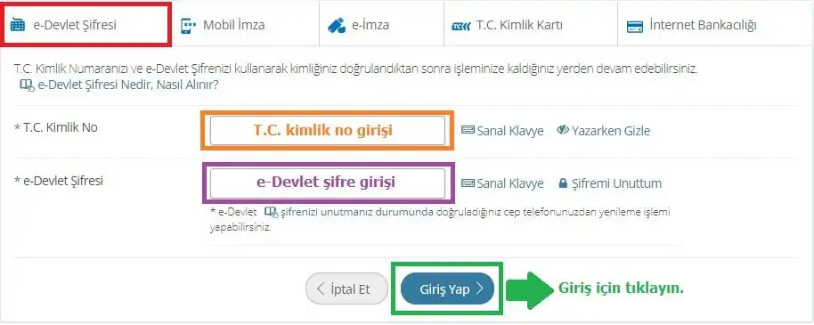 edevlet girisi calisma belgesi kullanici adi sifre