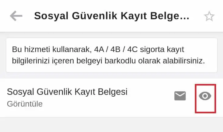 sosyal guvenlik kayit belgesi