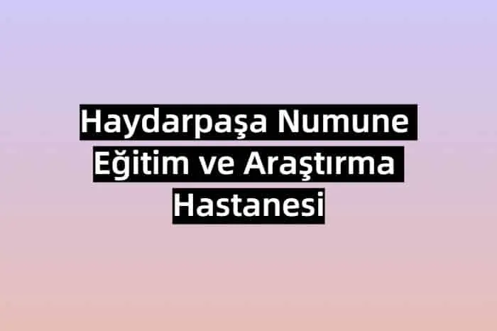 Haydarpaşa Numune Eğitim ve Araştırma Hastanesi Randevu Al