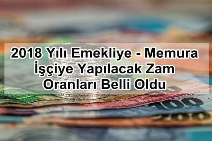2018 Yılı Yapılacak Zam Oranları Belli Oldu