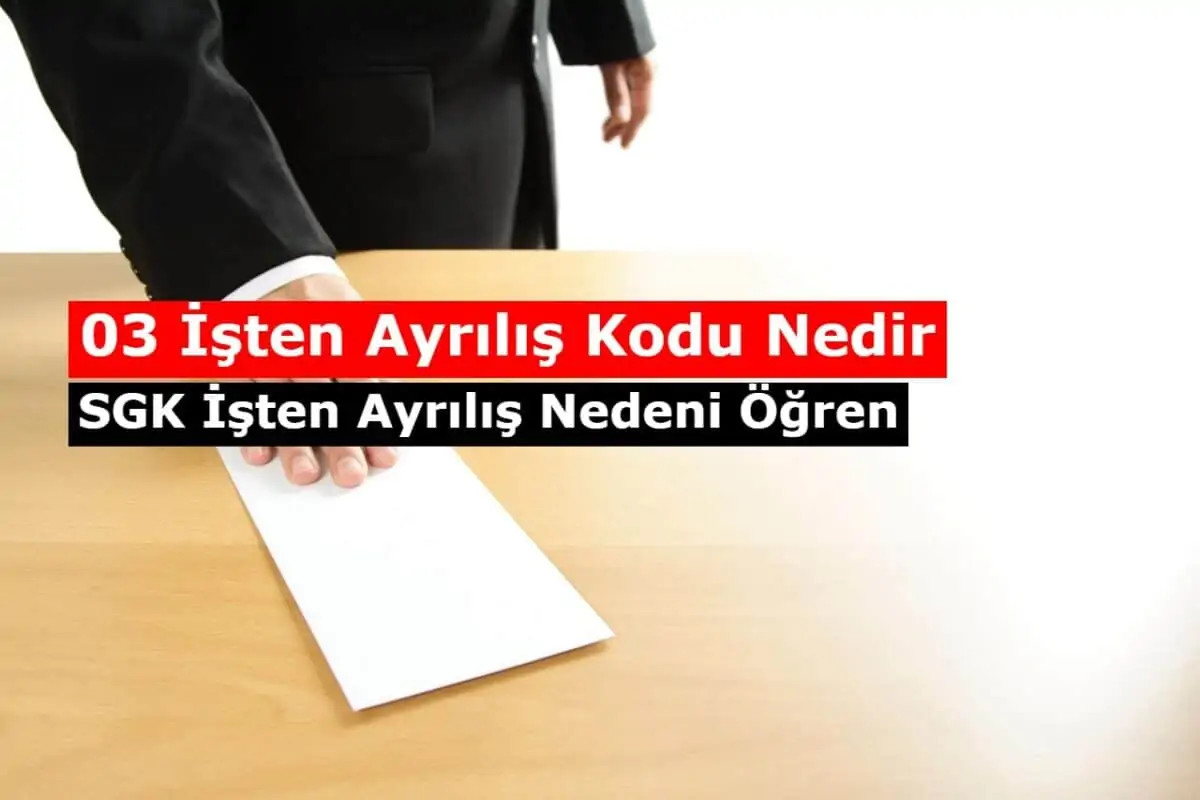 03 İşten Ayrılış Kodu Nedir, SGK İşten Ayrılış Nedeni Öğren