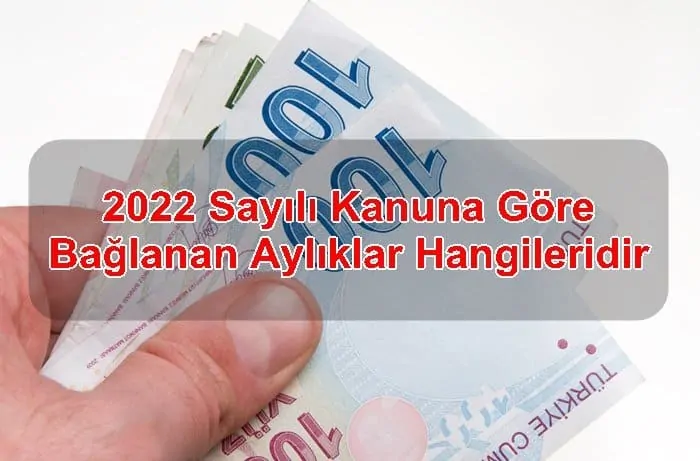 2022 Sayılı Kanuna Göre Bağlanan Aylıklar Hangileridir