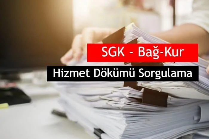 SGK ve Bağkur Hizmet Dökümü Sorgulama Ekranı