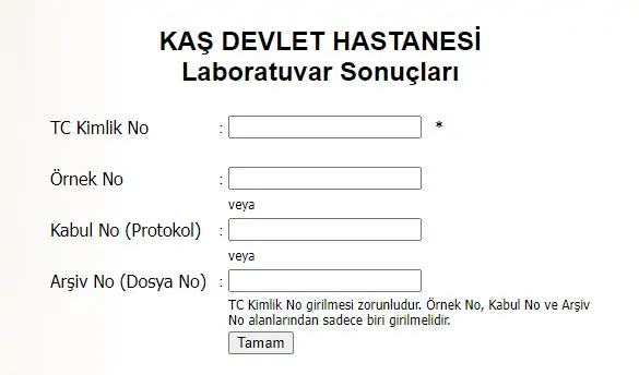 kas laboratuvar sonuclari