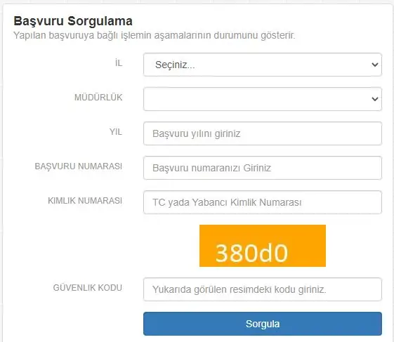 tapu başvuru sorgulama ekranı