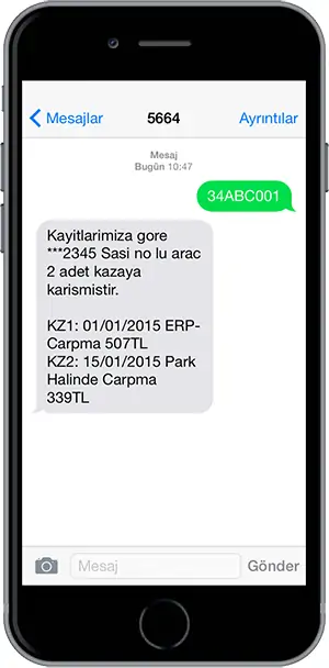 plakadan hasar kaydi turkcell
