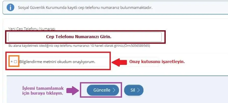 edevlet giris ceptelefonu ekrani