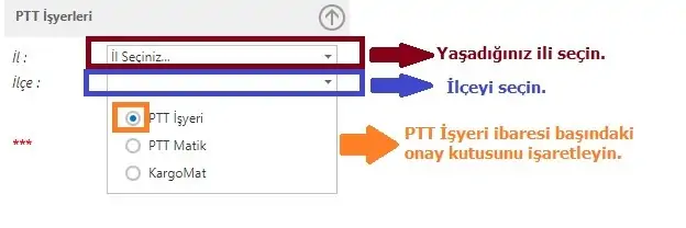 ptt isyeri secme