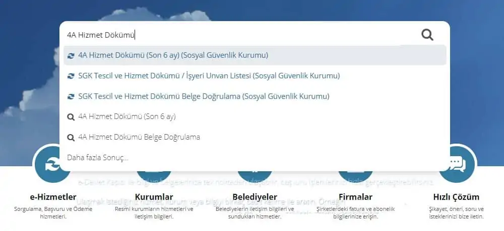 4a sigorta sorgulama ekrani edevlet