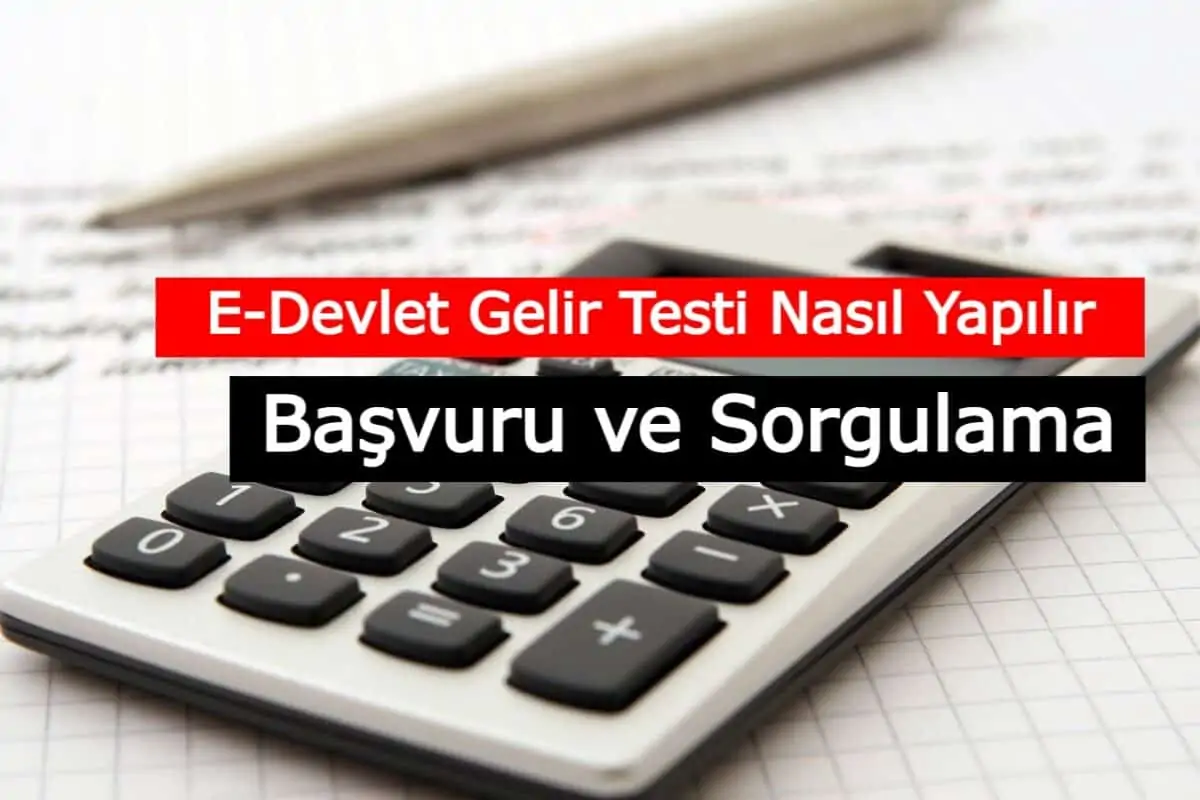 E-Devlet Gelir Testi Nasıl Yapılır? Başvurusu, Sorgulama
