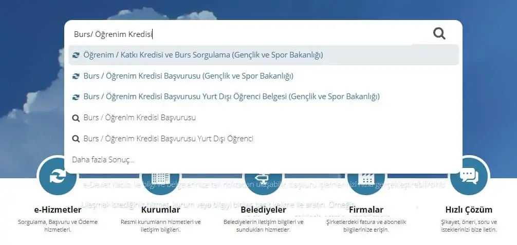 kyk burs ekrani edevlet