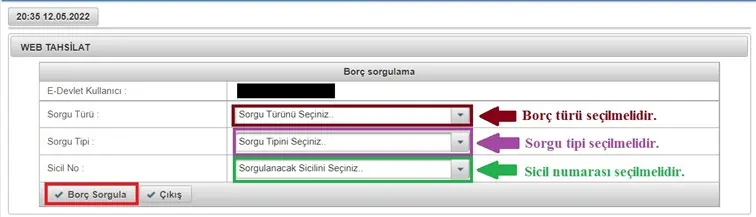 sgk prim borç ödeme ekranı