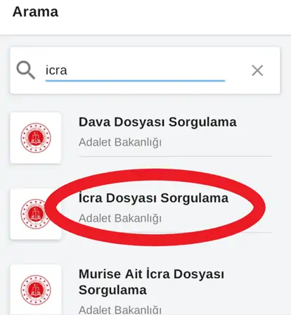 icra dosyasi sorgulama secim