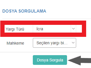 icra dosyasi uyap yargi turu secimi