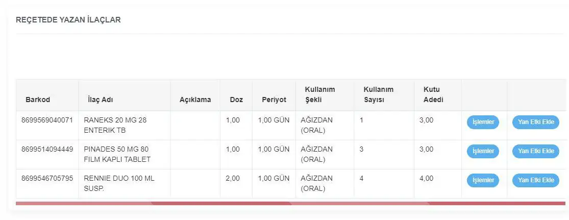 recete sorgulama enabiz ekrani