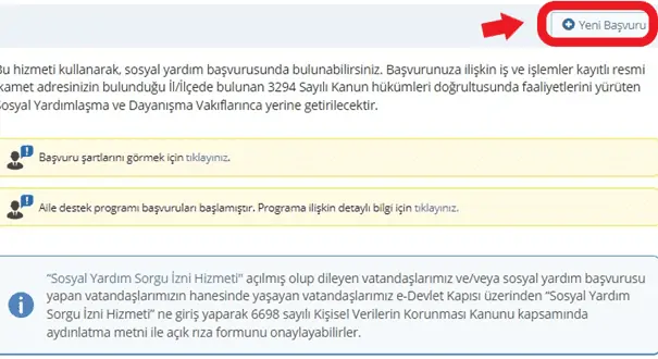 cocuk parasi basvuru ekrani