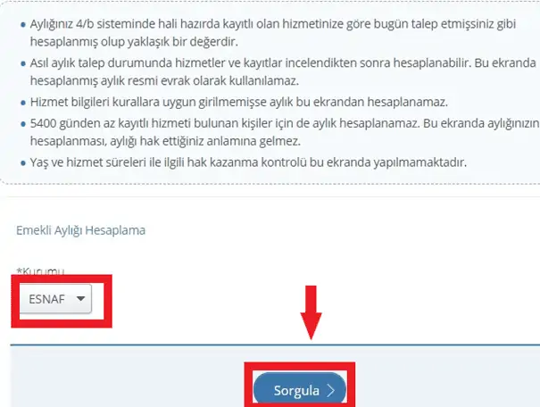 emekli maasi hesaplama ekrani3