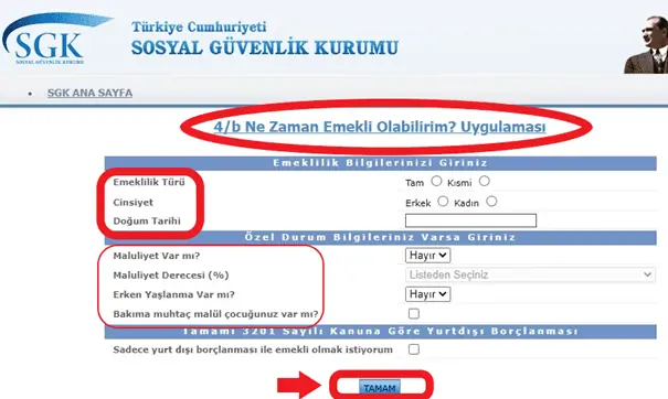 emekli maasi hesaplama ekrani5