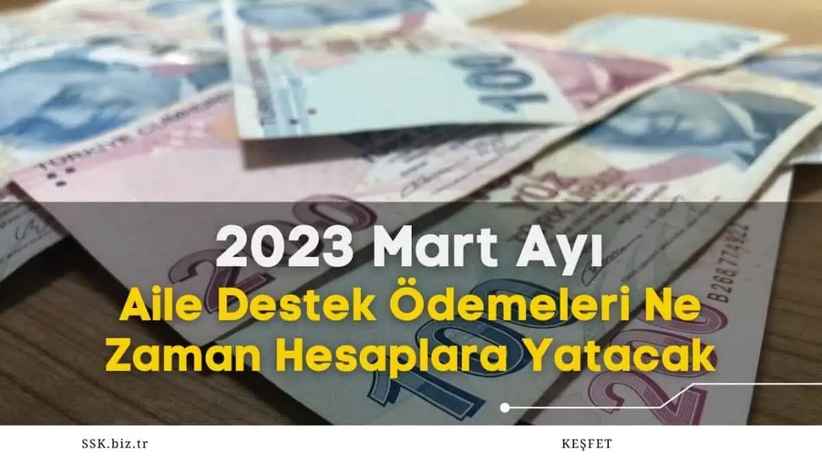 2023 Mart Ayı Aile Destek Ödemeleri Ne Zaman Hesaplara Yatacak?