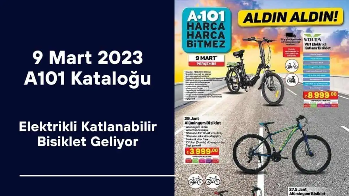 9 Mart 2023’de A101’e Elektrikli Katlanabilir Bisiklet Geliyor! Aldın Aldın Kataloğu