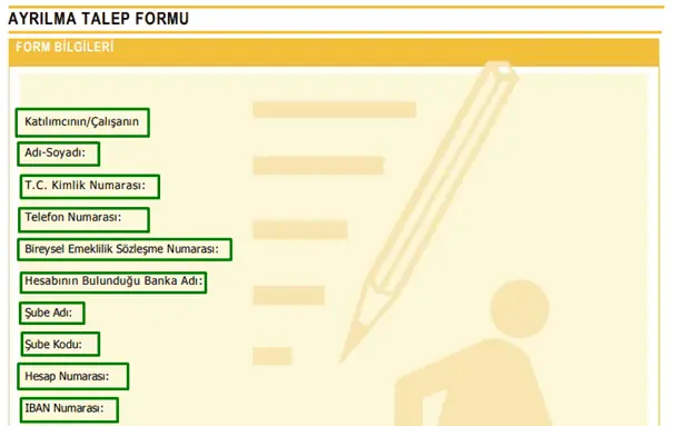 ziraat bes ayrilma form1
